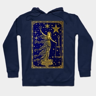 Beautiful Celestial Justice Tarot Card Art Tee: Divine Harmony Hoodie